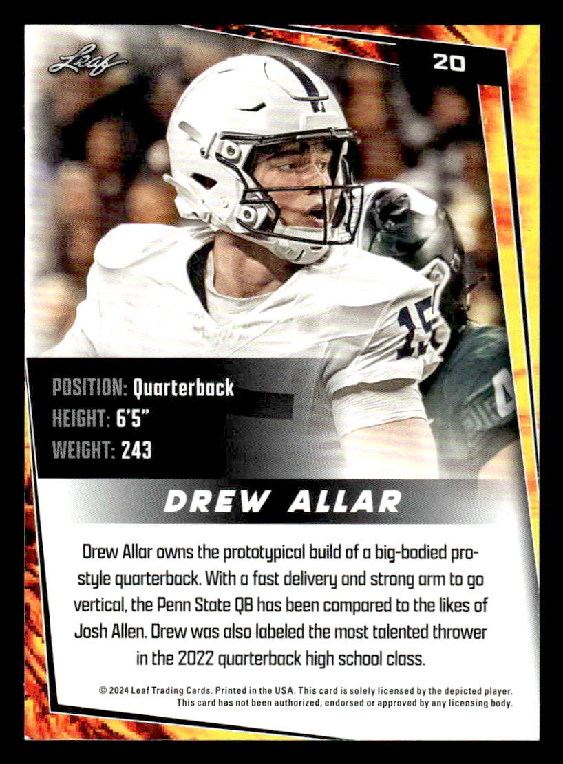 2024 Leaf #20 Drew Allar