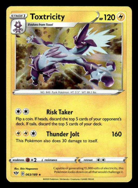 SWSH03: Darkness Ablaze #063/189 Toxtricity Holo Rare