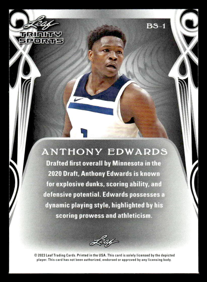 2023 Leaf Trinity #BS-1 Anthony Edwards Base Sports