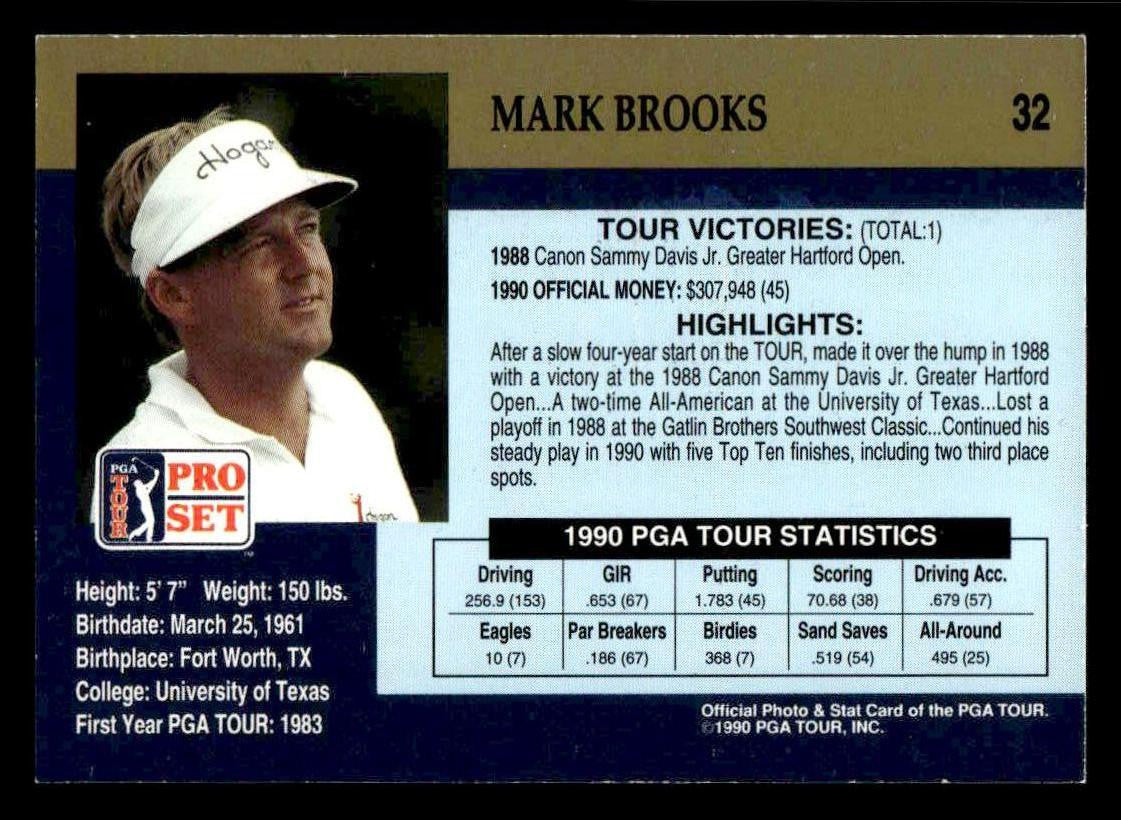 1990 Pro Set PGA Tour #32 Mark Brooks