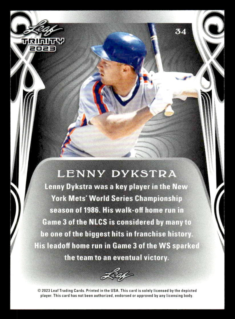 2023 Leaf Trinity #34 Lenny Dykstra