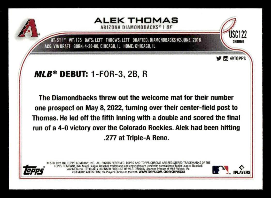 2022 Topps Chrome Update #USC122 Alek Thomas