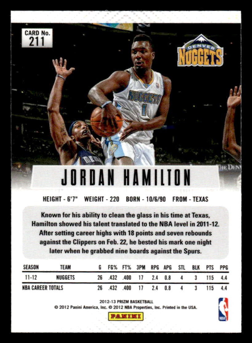 2012-13 Panini Prizm #211 Jordan Hamilton
