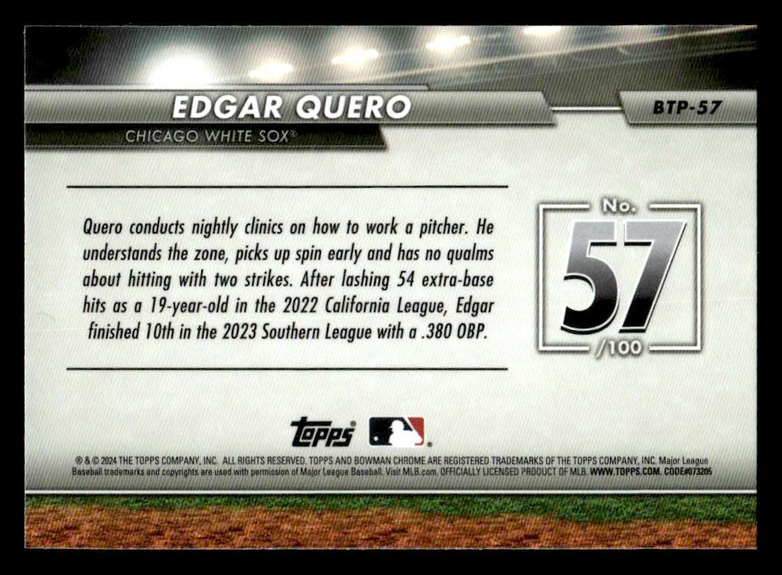 2024 Bowman #BTP-57 Edgar Quero Bowman Scouts' Top 100