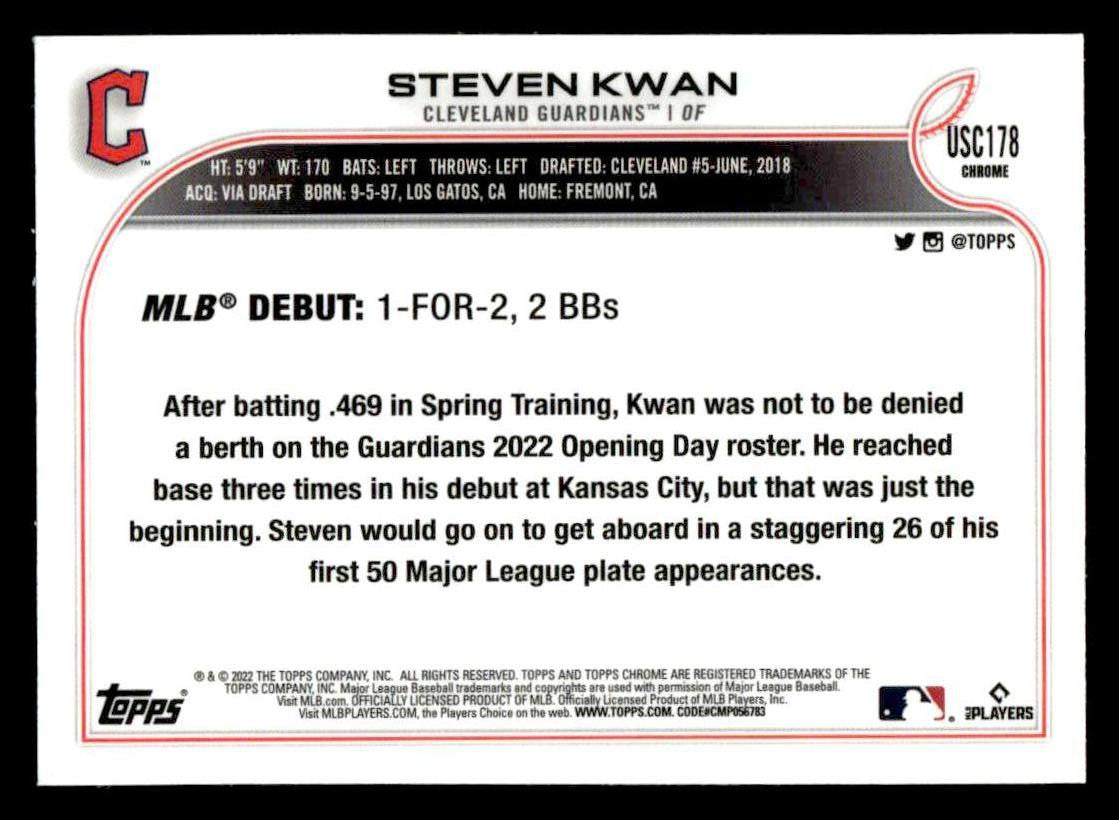 2022 Topps Chrome Update #USC178 Steven Kwan
