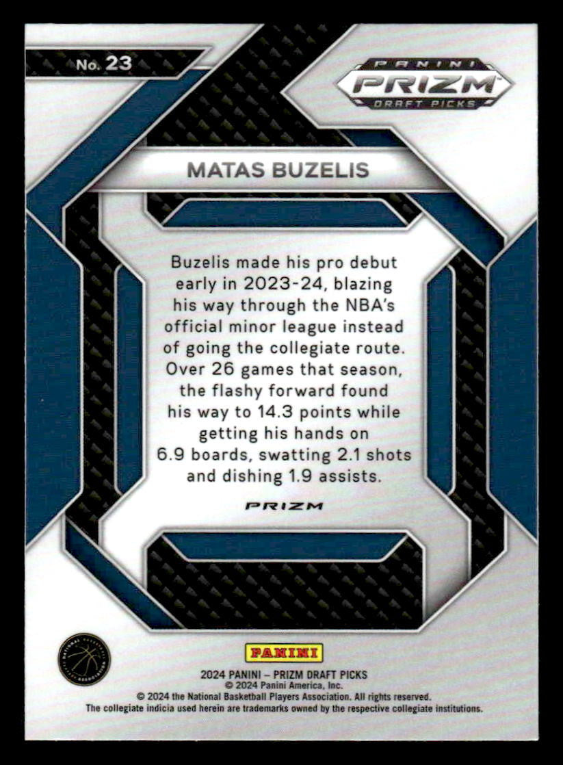 2024 Panini Prizm Draft Picks #23 Matas Buzelis New Recruits Prizms Silver