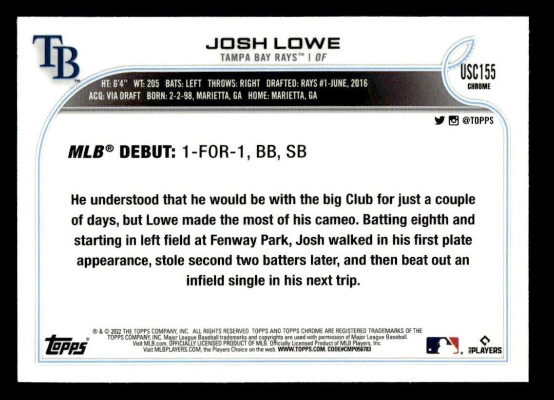 2022 Topps Chrome Update #USC155 Josh Lowe
