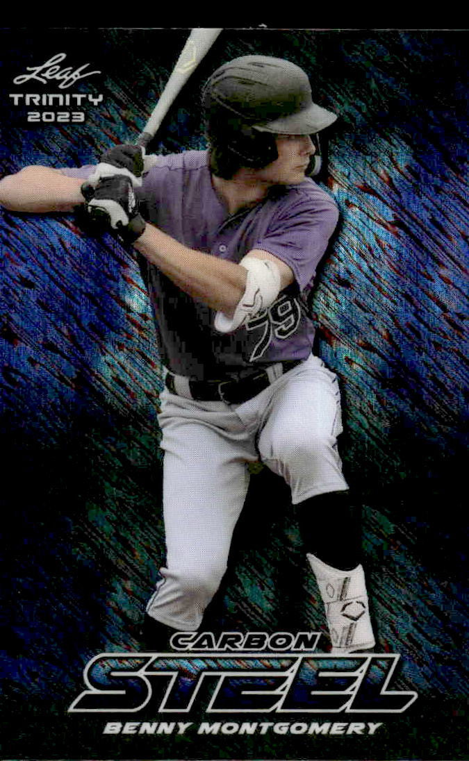2023 Leaf Trinity #S-7 Benny Montgomery Steel Carbon Shimmer Purple #/8