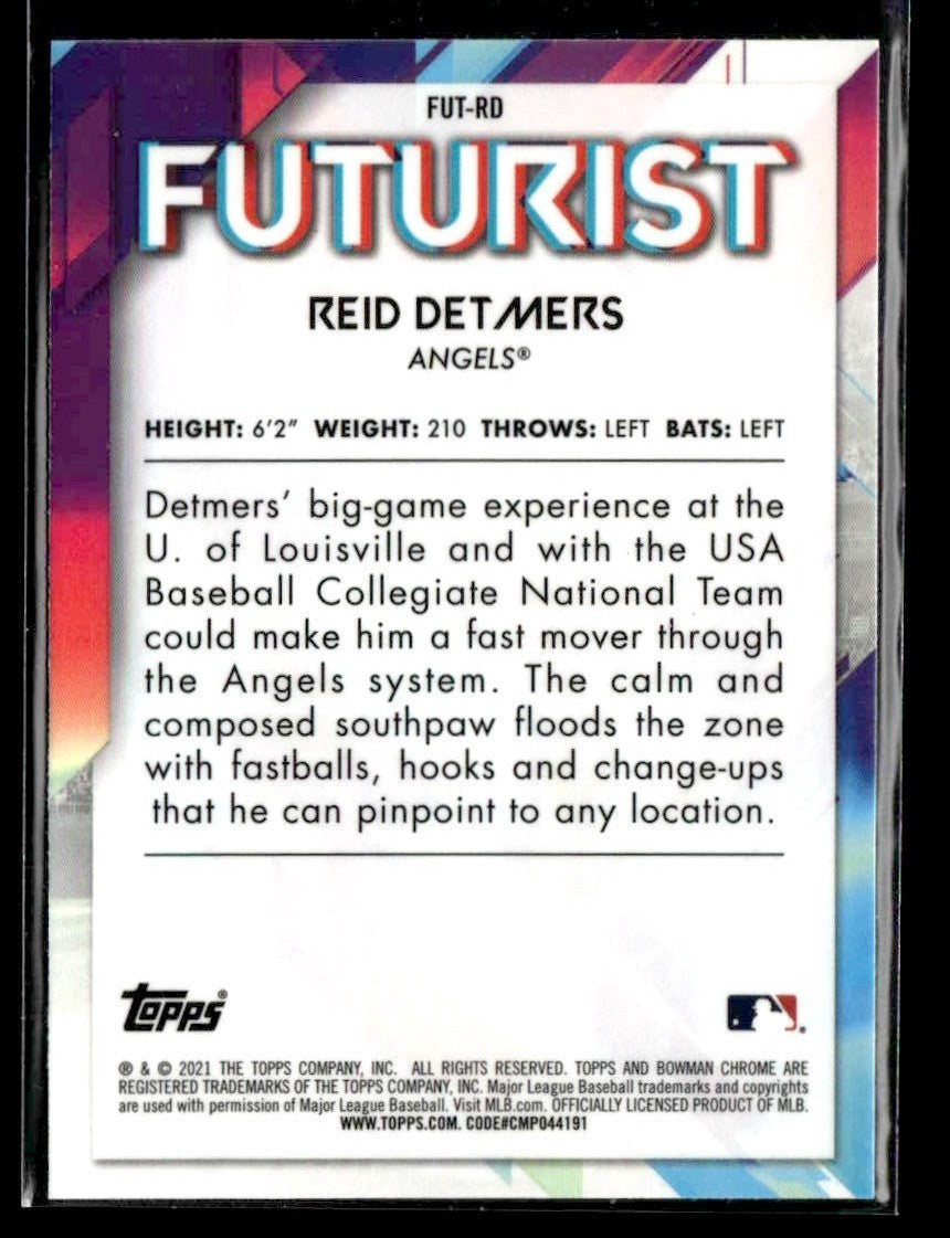 2021 Bowman #FUT-RD Reid Detmers Chrome Futurist