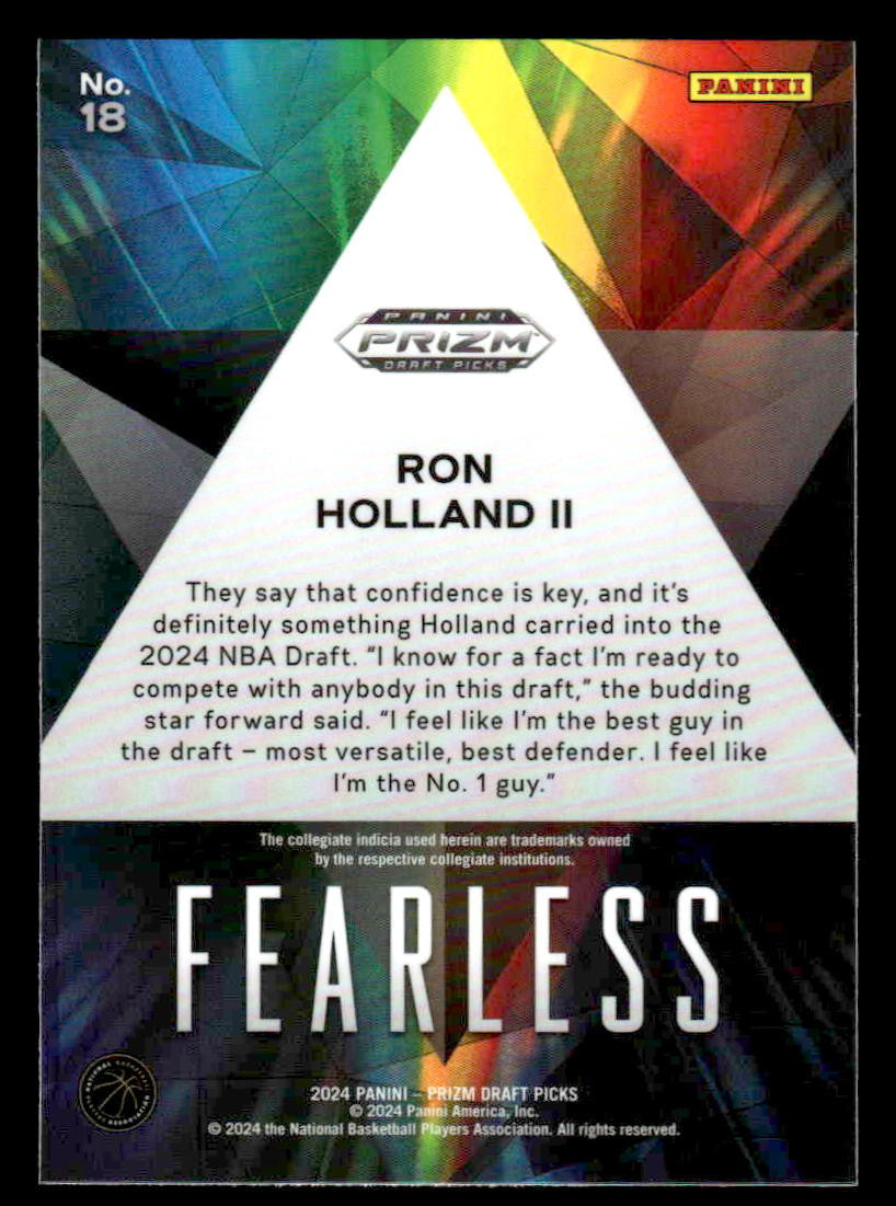 2024 Panini Prizm Draft Picks #18 Ron Holland II Fearless