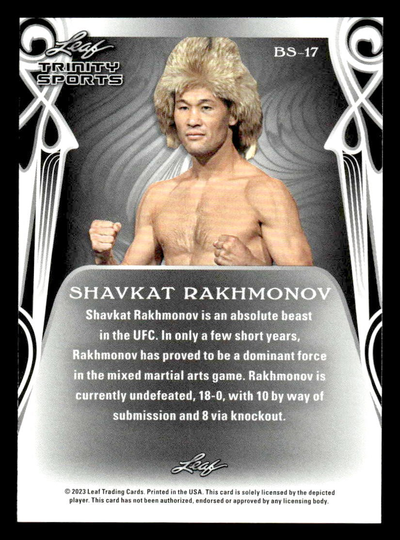 2023 Leaf Trinity #BS-17 Shavkat Rakhmonov Base Sports