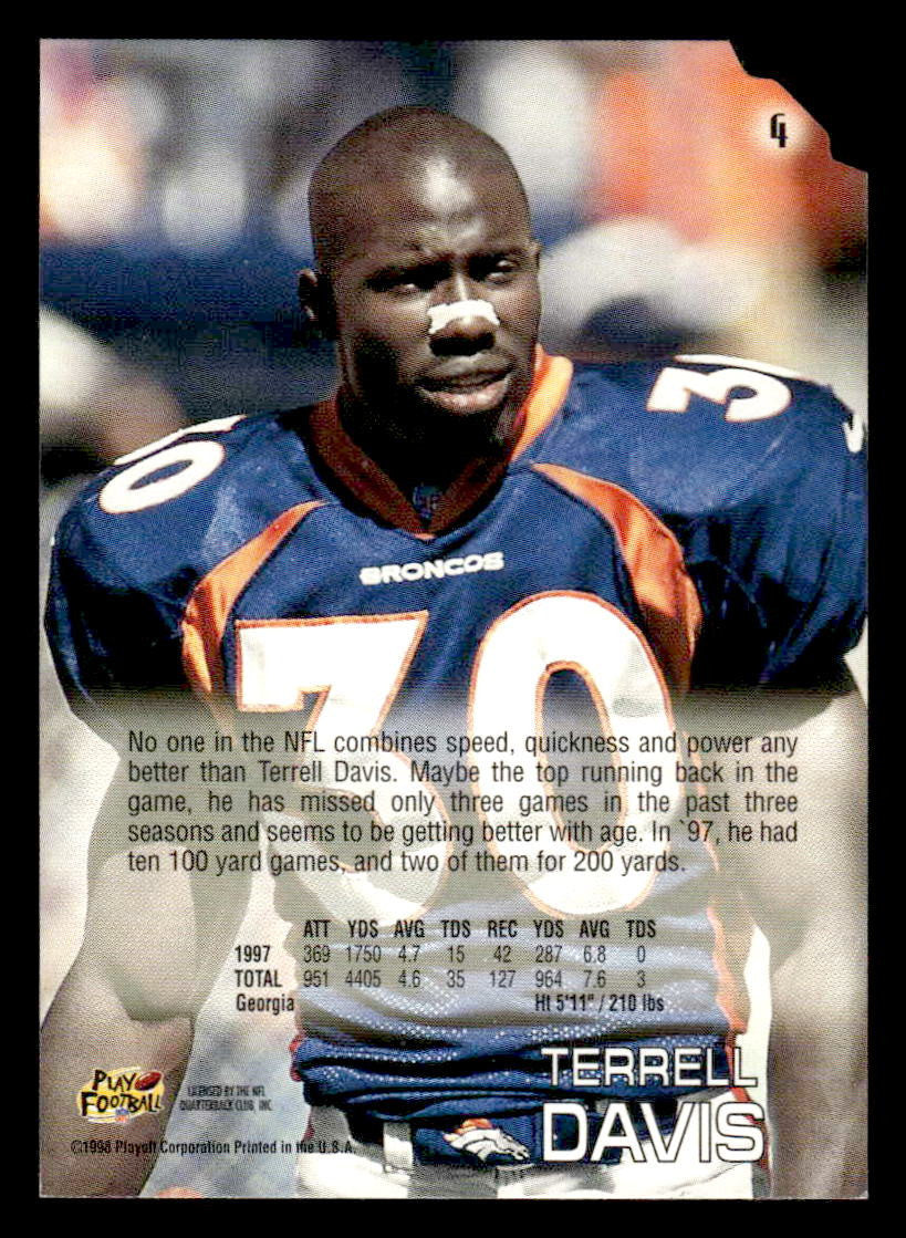 1998 Playoff Absolute Retail #4 Terrell Davis