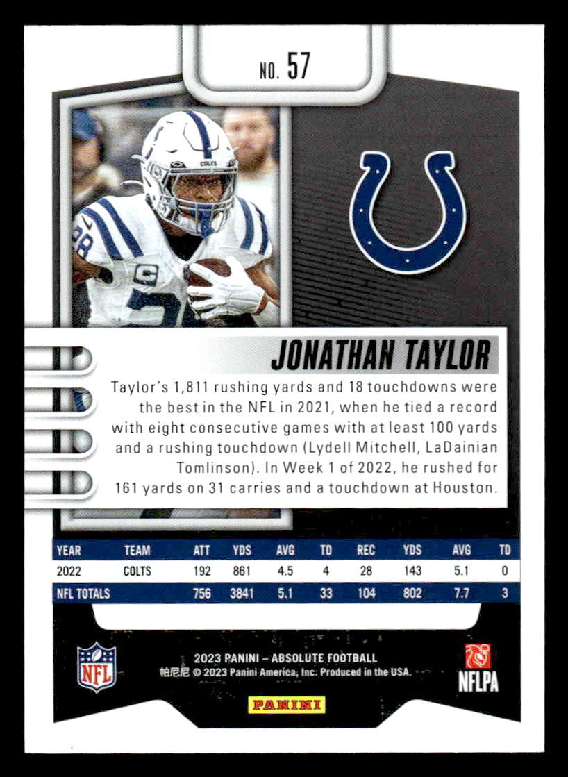 2023 Panini Absolute #57 Jonathan Taylor Retail
