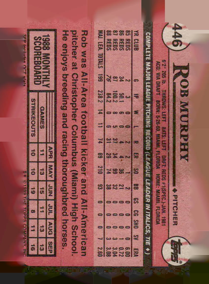 1989 Topps #446 Rob Murphy