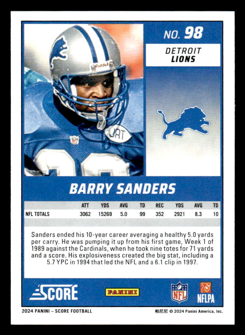 2024 Score #98 Barry Sanders