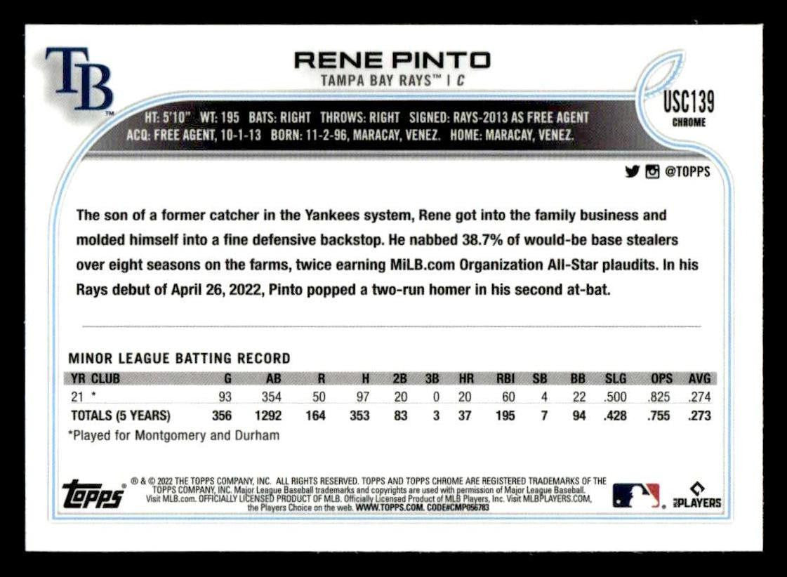 2022 Topps Chrome Update #USC139 Rene Pinto