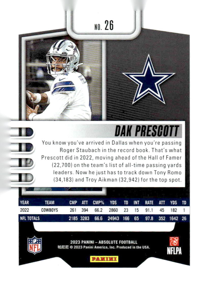 2023 Panini Absolute #26 Dak Prescott Retail