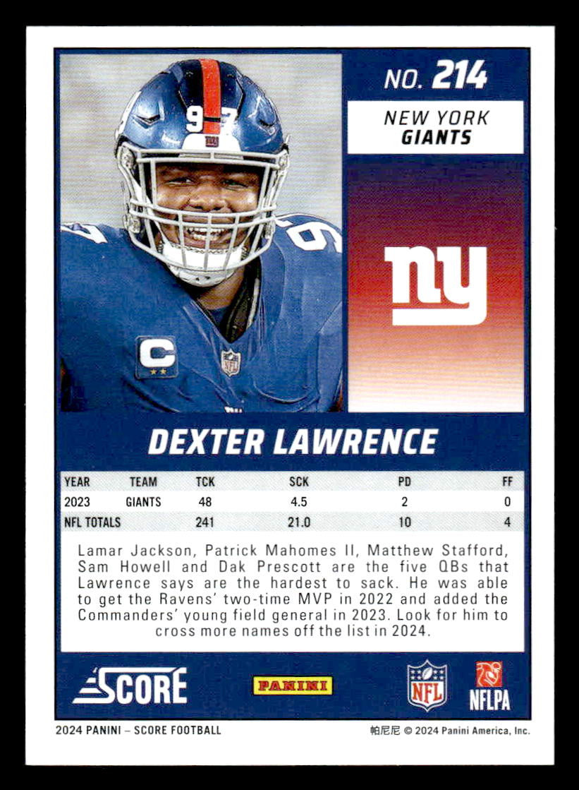 2024 Score #214 Dexter Lawrence