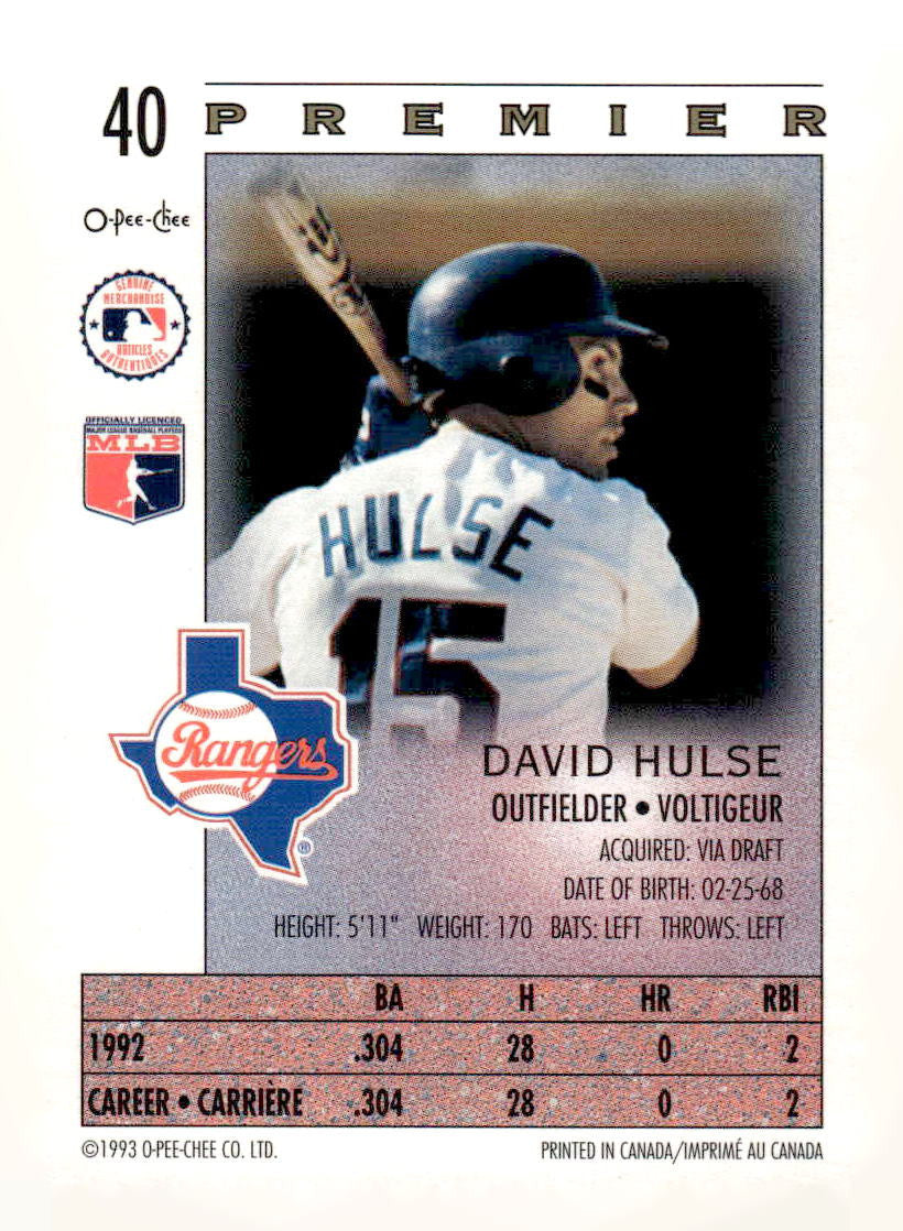 1993 O-Pee-Chee Premier #40 David Hulse
