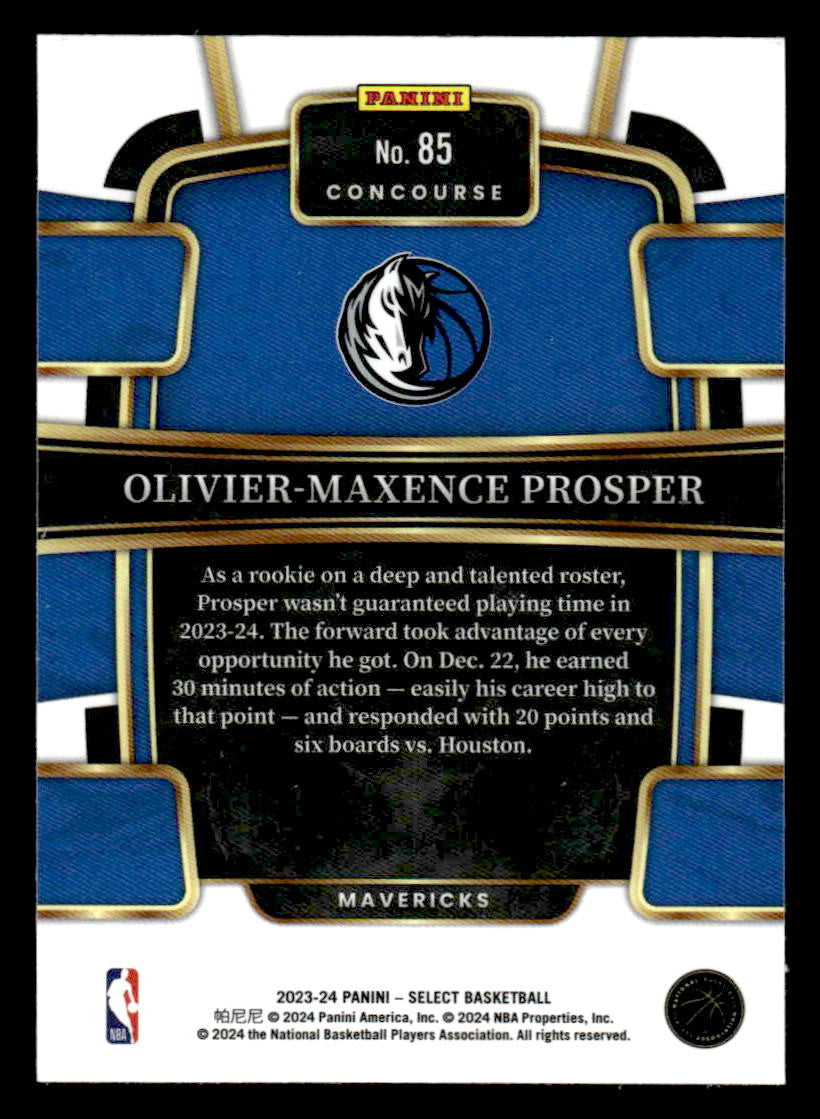 2023-24 Panini Select #85 Olivier-Maxence Prosper Blue (Retail Base)