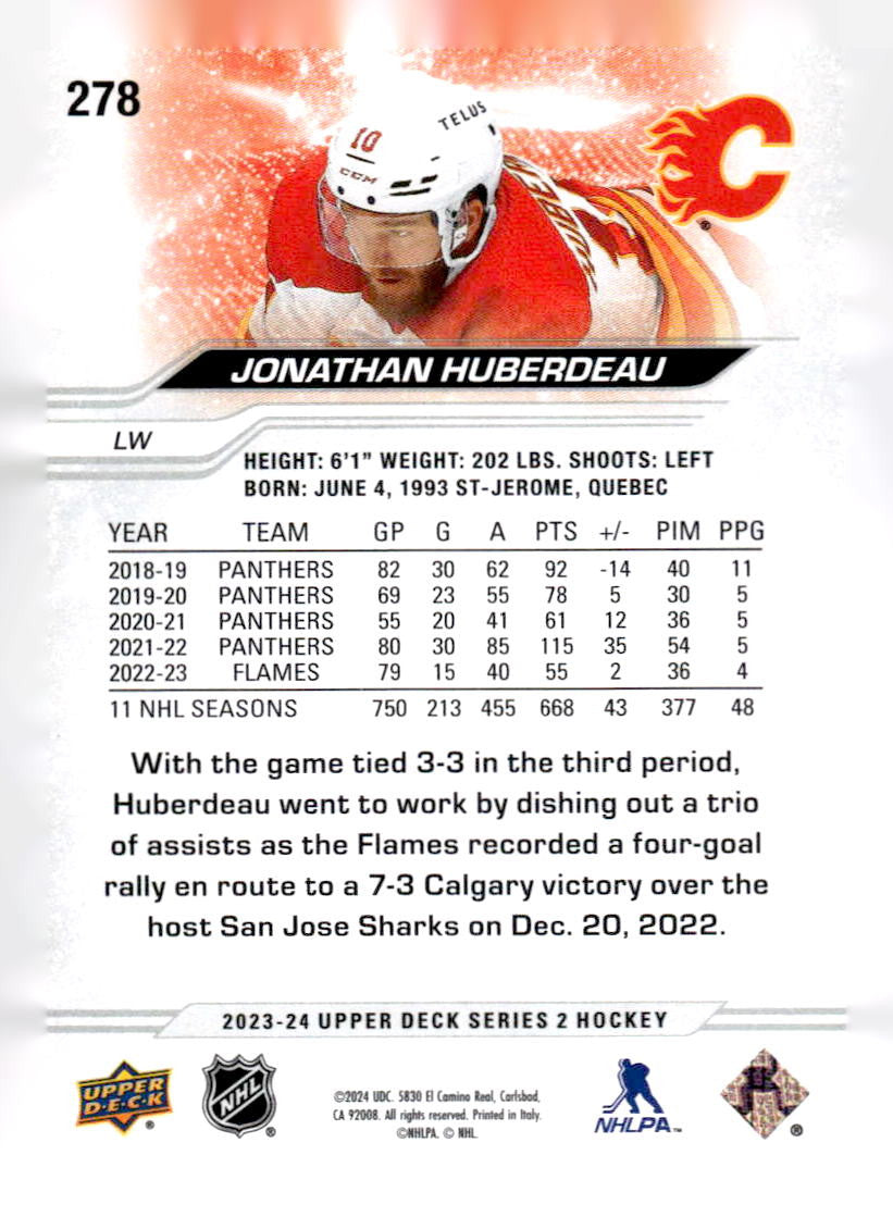 2023-24 Upper Deck #278 Jonathan Huberdeau