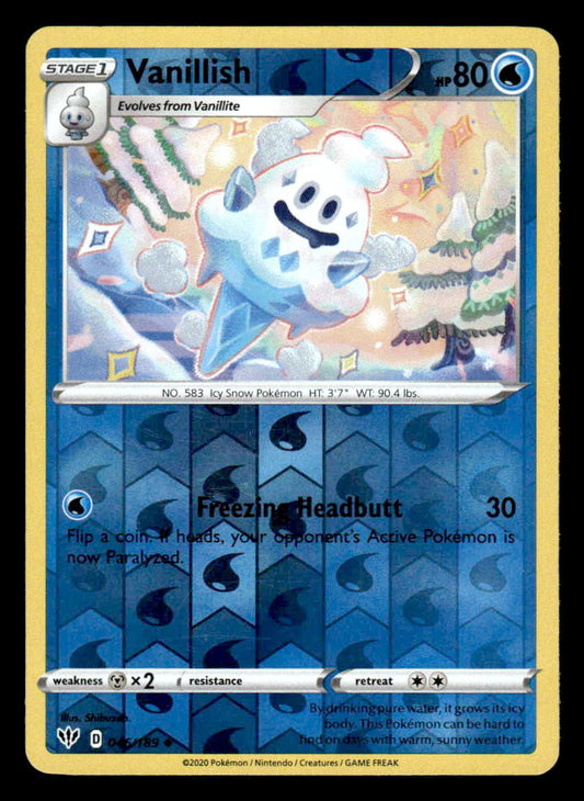SWSH03: Darkness Ablaze #046/189 Vanillish Reverse Holo Uncommon