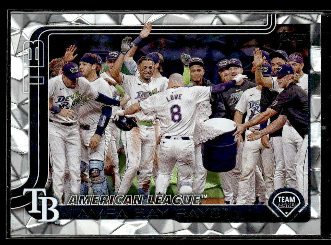 2025 Topps #294 Tampa Bay Rays Silver Crackle Foilboard