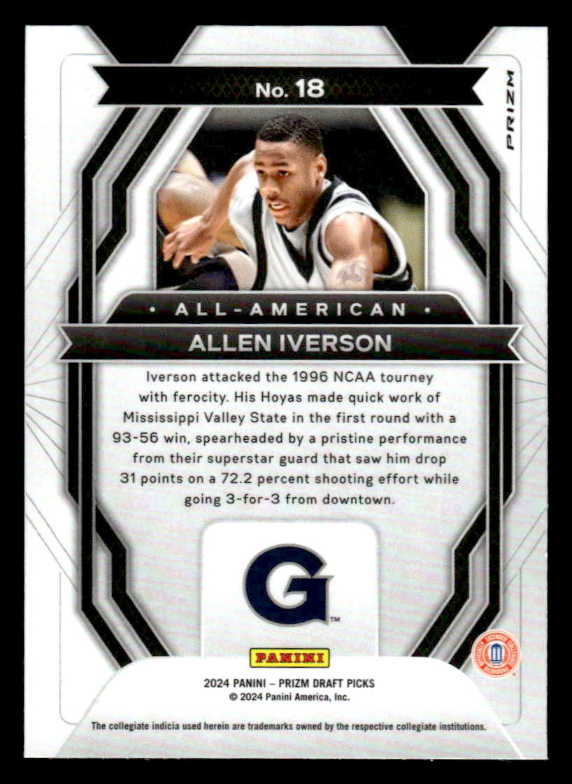2024 Panini Prizm Draft Picks #18 Allen Iverson All-American Prizms Silver