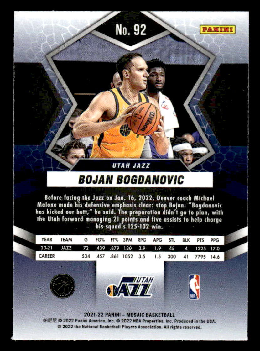 2021-22 Panini Mosaic #92 Bojan Bogdanovic