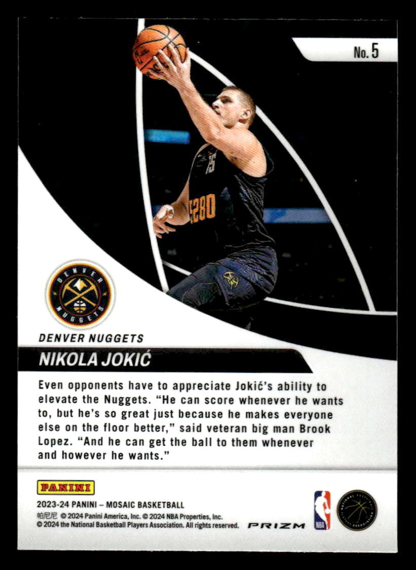 2023-24 Panini Mosaic #5 Nikola Jokic Elevate Mosaic
