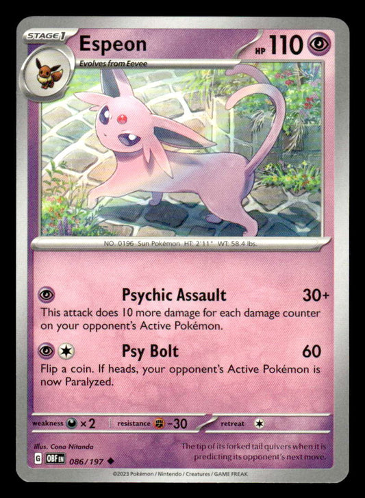 SV03: Obsidian Flames #086/197 Espeon Uncommon