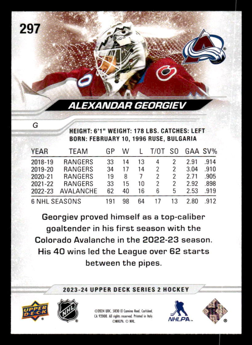 2023-24 Upper Deck #297 Alexandar Georgiev