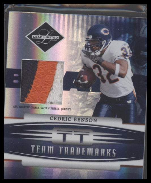 2006 Leaf Limited #TT-9 Cedric Benson Team Trademarks Materials Prime #/30