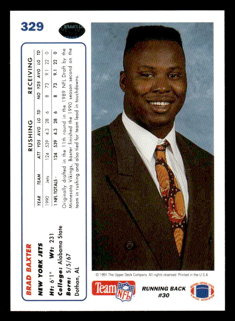 1991 Upper Deck #329 Brad Baxter