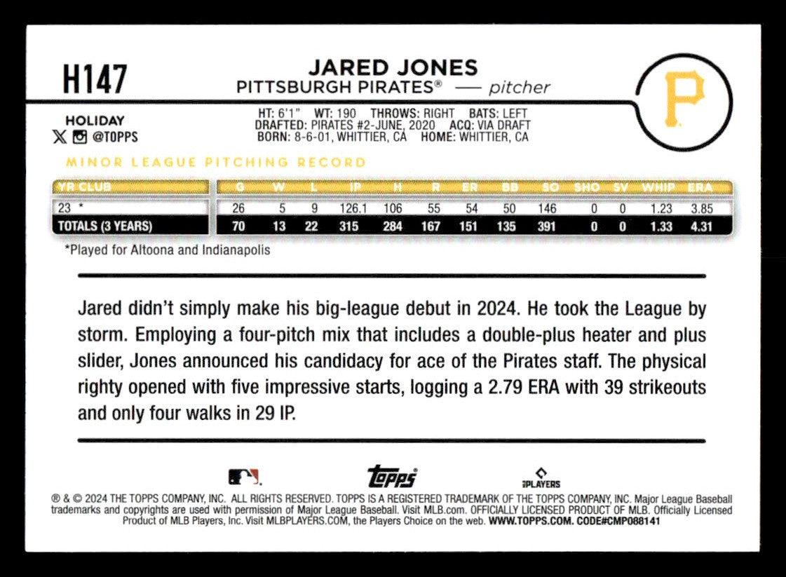 2024 Topps Holiday #H147 Jared Jones