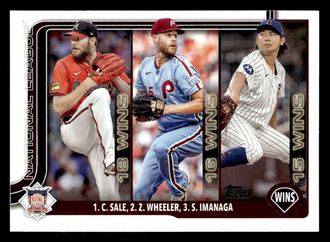 2025 Topps #234 Natl League Wins (Sale/Wheeler/Imanaga)
