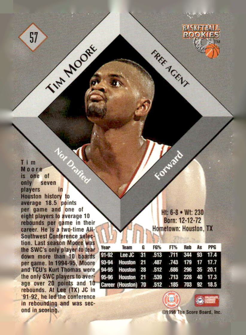 1996 Score Board Rookies #57 Tim Moore