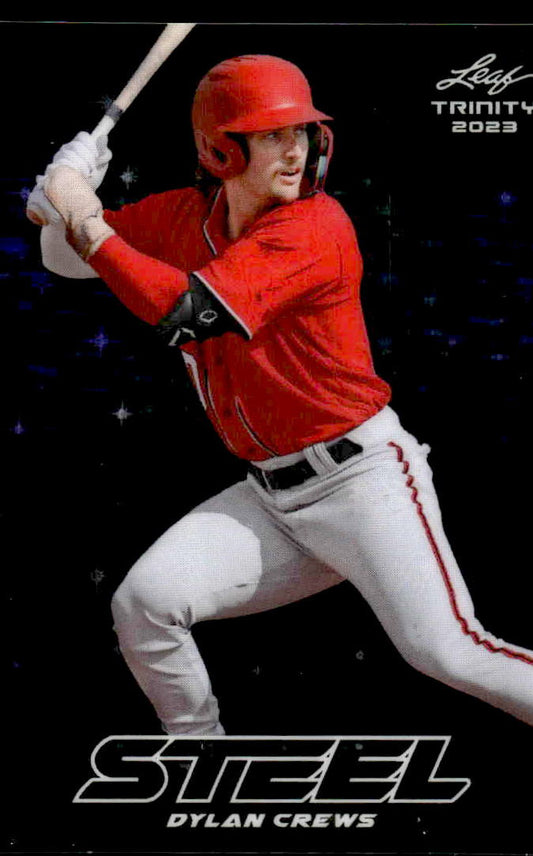 2023 Leaf Trinity #S-20 Dylan Crews Steel Stars and Dots Purple