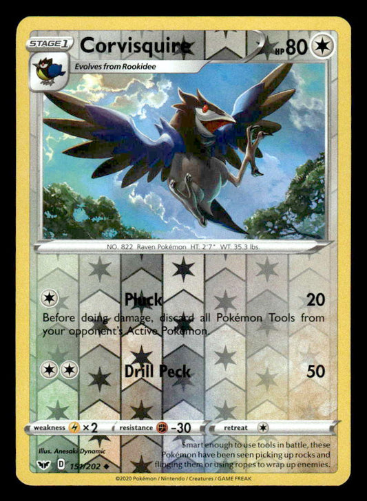 SWSH01: Sword & Shield Base Set #151/202 Corvisquire Reverse Holo Uncommon