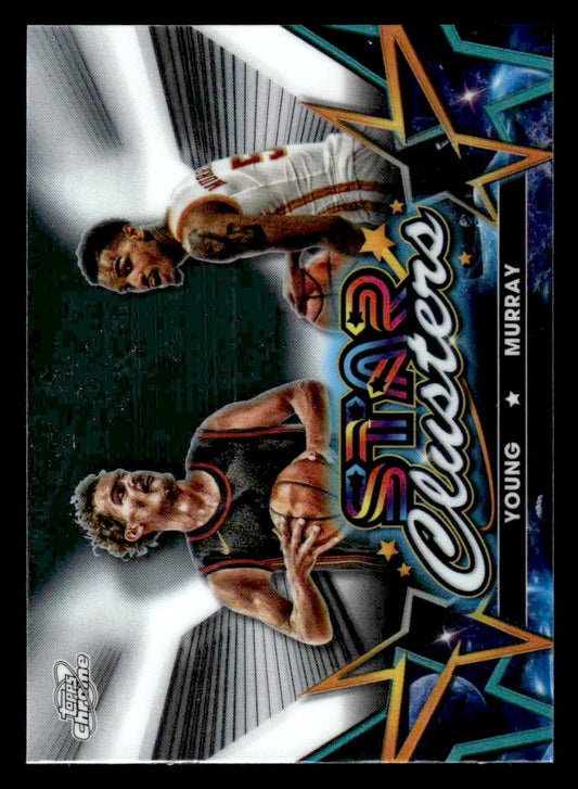 2023-24 Topps Chrome Cosmic #SC-1 Dejounte Murray / Trae Young Star Clusters