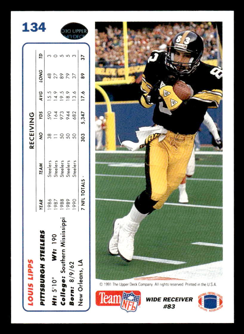 1991 Upper Deck #134c Louis Lipps