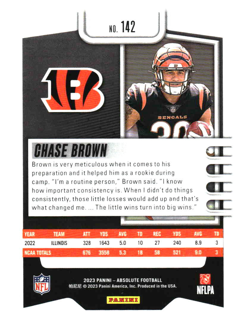2023 Panini Absolute #142 Chase Brown Retail