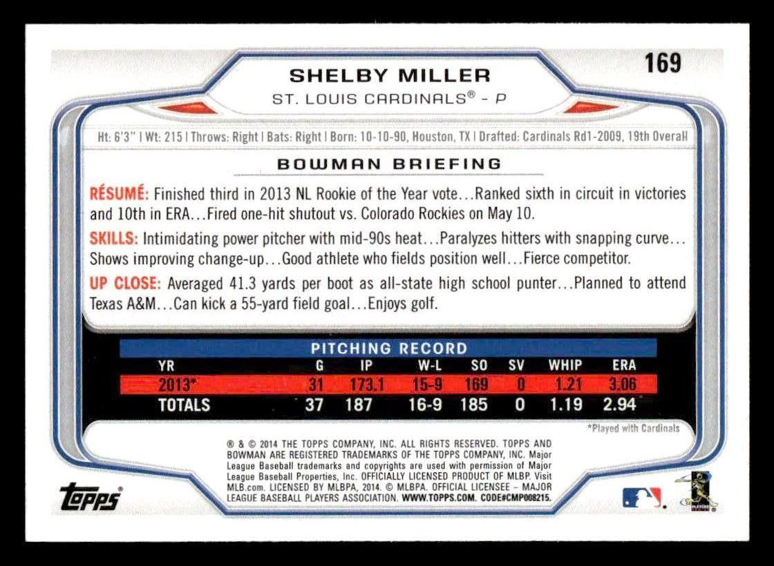 2014 Bowman #169 Shelby Miller