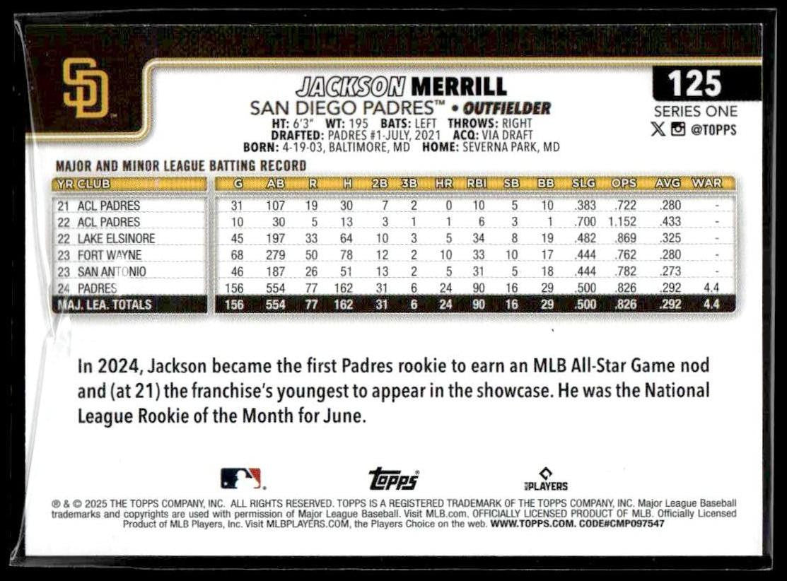 2025 Topps #125 Jackson Merrill