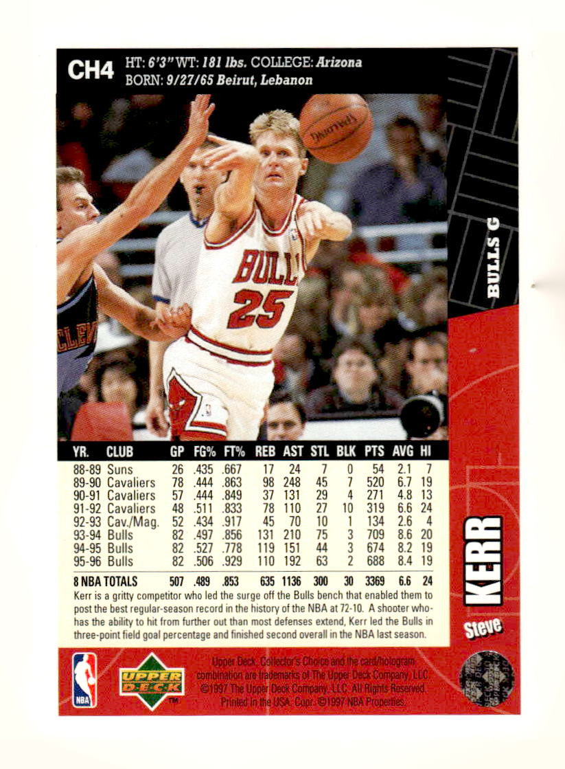 1996-97 Collector's Choice Chicago Bulls #CH4 Steve Kerr
