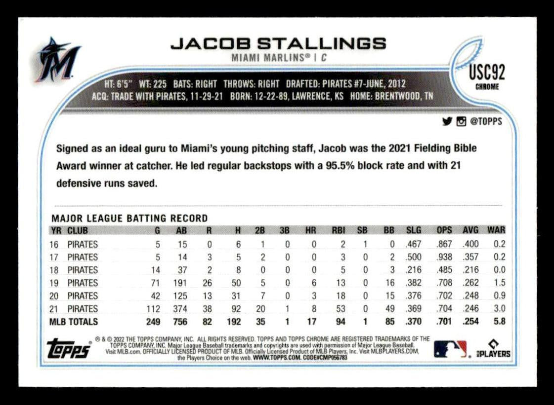 2022 Topps Chrome Update #USC92 Jacob Stallings