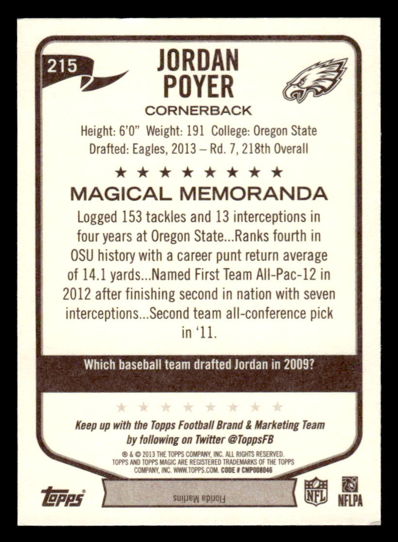 2013 Topps Magic #215 Jordan Poyer