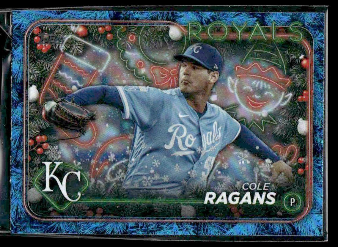 2024 Topps Holiday #H20 Cole Ragans Holiday Tree Blue Metallic
