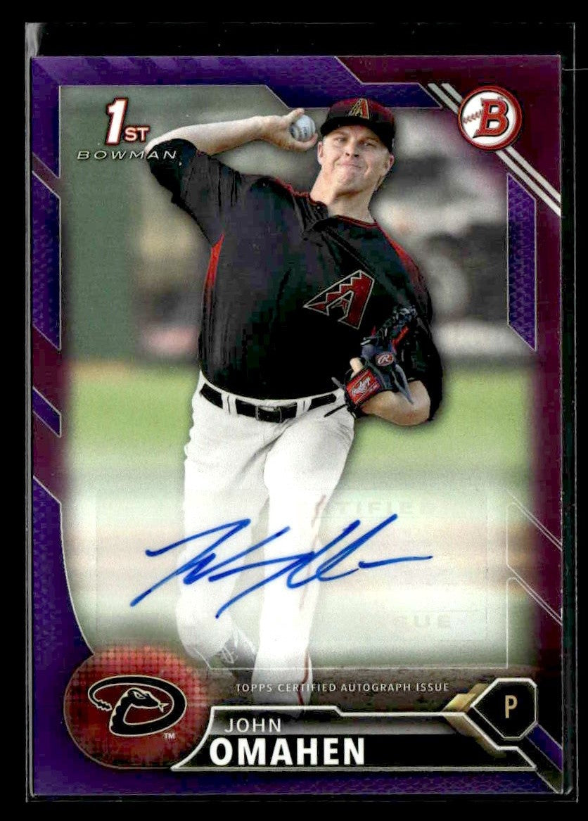2016 Bowman #PA-JO John Omahen Paper Prospect Autographs Purple #/250