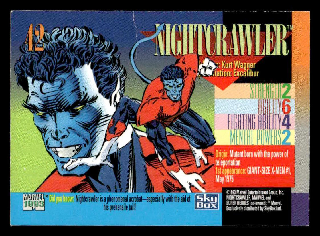 1993 SkyBox Marvel Universe #42 Nightcrawler